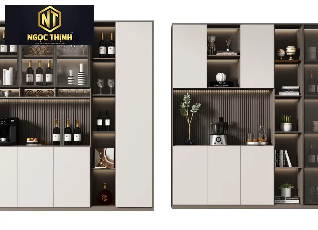 TỦ RƯỢU NGỌC THỊNH GỖ TỰ NHIÊN CHO KHÔNG GIAN SANG TRỌNG